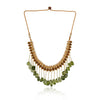 Gold Plated Poorak Peridot Tassel Necklace Set