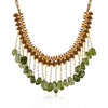 Gold Plated Poorak Peridot Tassel Necklace Set