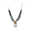 Gold Plated Poorak Kundan Blue Necklace Set