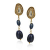 Gold Plated Poorak Kundan Blue Necklace Set