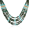 Gold Plated Poorak Kundan Haram Green Blue Necklace Set