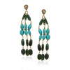 Gold Plated Poorak Kundan Haram Green Blue Necklace Set