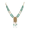 Gold Plated Poorak Kundan Green Onyx Necklace Set