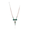 Silver Plated Poorak Zircon Green Onyx Necklace Set