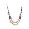 Silver Plated Poorak Victorian Ruby Baroque  Necklace Set