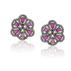 Silver Plated Poorak Victorian Ruby Baroque  Necklace Set