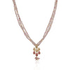 Gold Plated Poorak Ruby Rose Quartz Necklace set