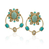 Gold Plated Bala Kundan Prehnite Turquoise Earrings