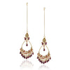 Gold Plated Bala Kundan Ruby Hoop Earrings