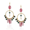 Gold Plated Tourmaline Hoop Earrings