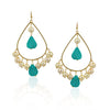 Gold Plated Bala Turquoise Pearl Hoop Earrings