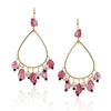 Gold Plated Bala Tourmaline Pearl Hoop Earrings