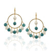 Gold Plated Bala Turquoise Pearl Hoop Earrings