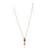 Gold Plated Ratnahaar Carved Coral Rose Necklace