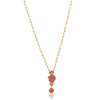 Gold Plated Ratnahaar Carved Coral Rose Necklace