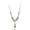 Gold Plated Ratnahaar Kundan Malachite Coral Necklace