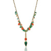 Gold Plated Ratnahaar Kundan Malachite Coral Necklace