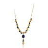 Gold Plated Ratnahaar Kundan Lapiz Carved Citrine Necklace