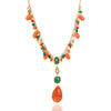 Gold Plated Ratnahaar Carved Coral Kundan Necklace