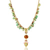 Gold Plated Ratnahaar Kundan Green Onyx Carnelian Necklace