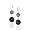 Silver Plated Dor  Zircon Black Onyx Necklace Set