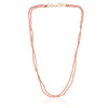 Gold Plated Dor Pink Coral Necklace Set