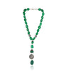 Silver Plated Dor Green Onyx  Zircon Necklace Set