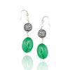 Silver Plated Dor Green Onyx  Zircon Necklace Set