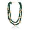 Gold Plated Dor Green Onyx Necklace Set