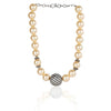Silver Plated Dor Golden Pearl Necklace Set