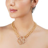 Gold Plated Barsaat Zircon Quatrafoil Necklace Set