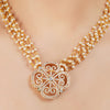 Gold Plated Barsaat Zircon Quatrafoil Necklace Set
