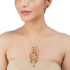 Gold Plated Barsaat Laxshmi Ruby Pearl Necklace Set