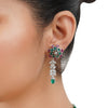 Silver Plated Barsaat Victorian Green Tourmaline Ruby Set
