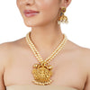 Gold Plated Barsaat Lakshmi Pearl Necklace Set