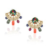 Gold Plated Manihaar Multi Stone Kundan Necklace Set