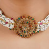 Gold Plated Barsaat Rainbow Zircon Choker Set