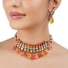 Gold Plated Barsaat Kundan Tourmaline Citrine Choker Set