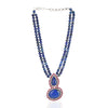 Silver Plated Manihaar Lapiz Necklace Set
