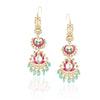 Gold Plated Vivaah Kundan Red Green Tikka