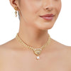 Gold Plated Barsaat Zircon Pearl Necklace Set