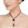 ANMOL OVAL KUNDAN AMETHYST PENDENT SET