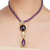 ANMOL OVAL KUNDAN AMETHYST PENDENT SET