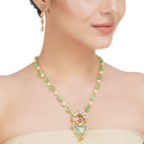 ANMOL FLUORITE TIKONA PENDANT NECKLACE SET