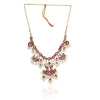 Gold Plated Red Kundan Gutapasalu Peacock Necklace Set