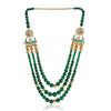 Gold Plated Vivaah Green  Onyx Kundan Kantha Set