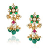 Gold Plated Vivaah Green  Onyx Kundan Kantha Set