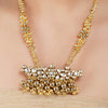 Gold Plated Barsaat Kundan Ghungroo Necklace Set