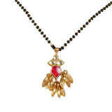 Gold Plated Kundan Leaf Mangalsutra