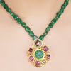 ANMOL KUNDAN RED FLOWER PENDANT